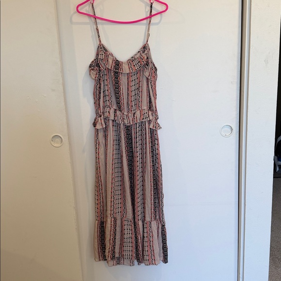 Striped Ruffle Maxi Dress - Pink Pattern - Picture 6 of 6